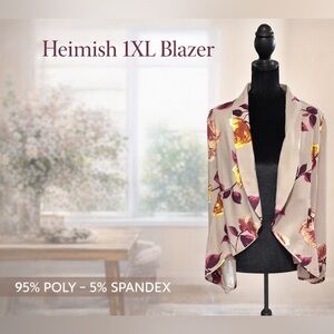 Heimish Plus Size 1XL Floral Blazer high low open front NWOT Romantic Boho